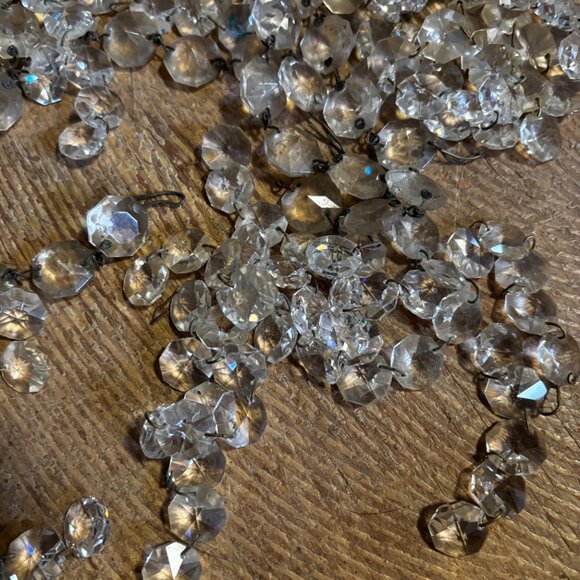 292" Vintage faceted glass crystal garland swag chain chandelier prisms - Picture 3 of 5